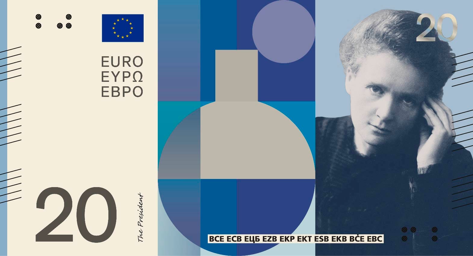 Projekt C przyszłego banknotu 20 euro
