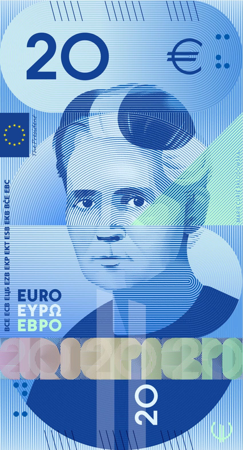 Projekt G przyszłego banknotu 20 euro